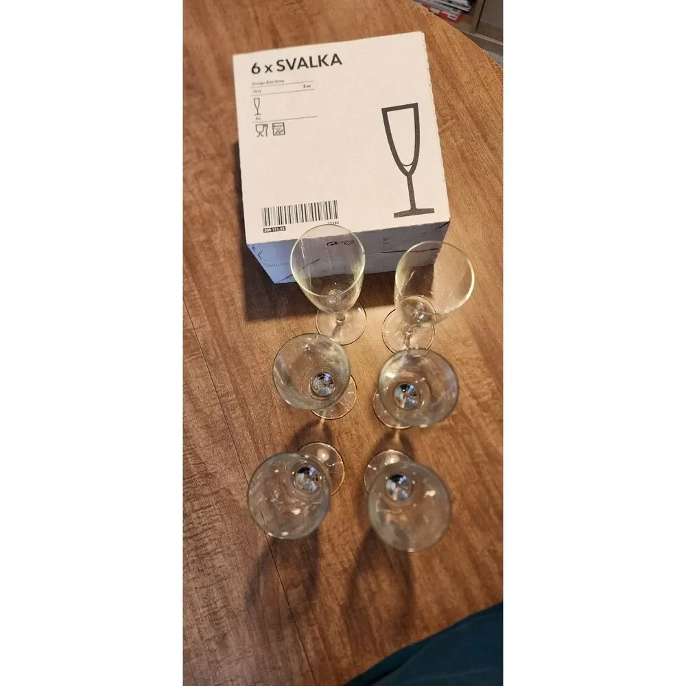Champagne flute clear glass, 5 oz/15 cl 18 pieces